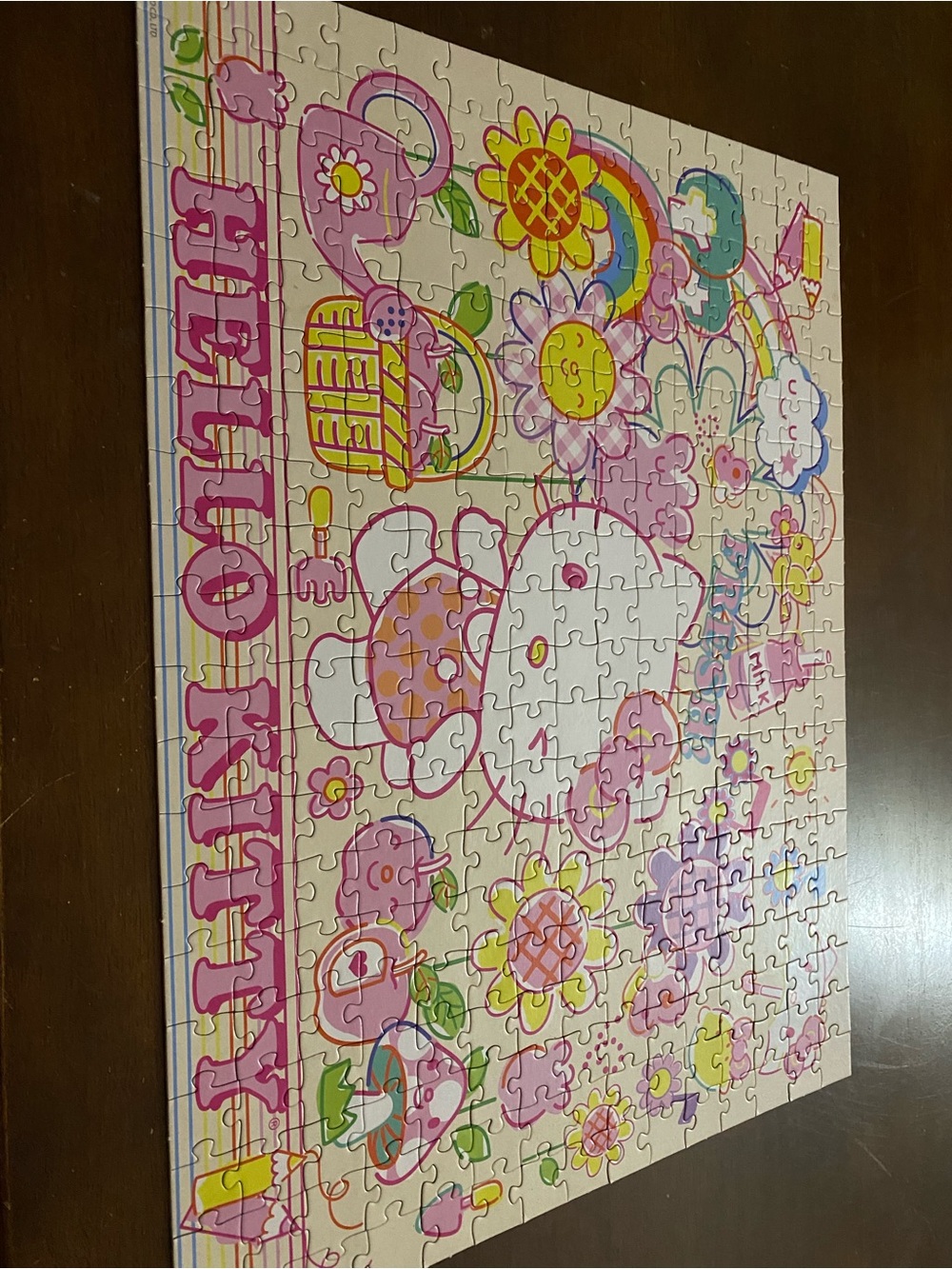 Hello Kitty Pink & White Floral Jigsaw Puzzle